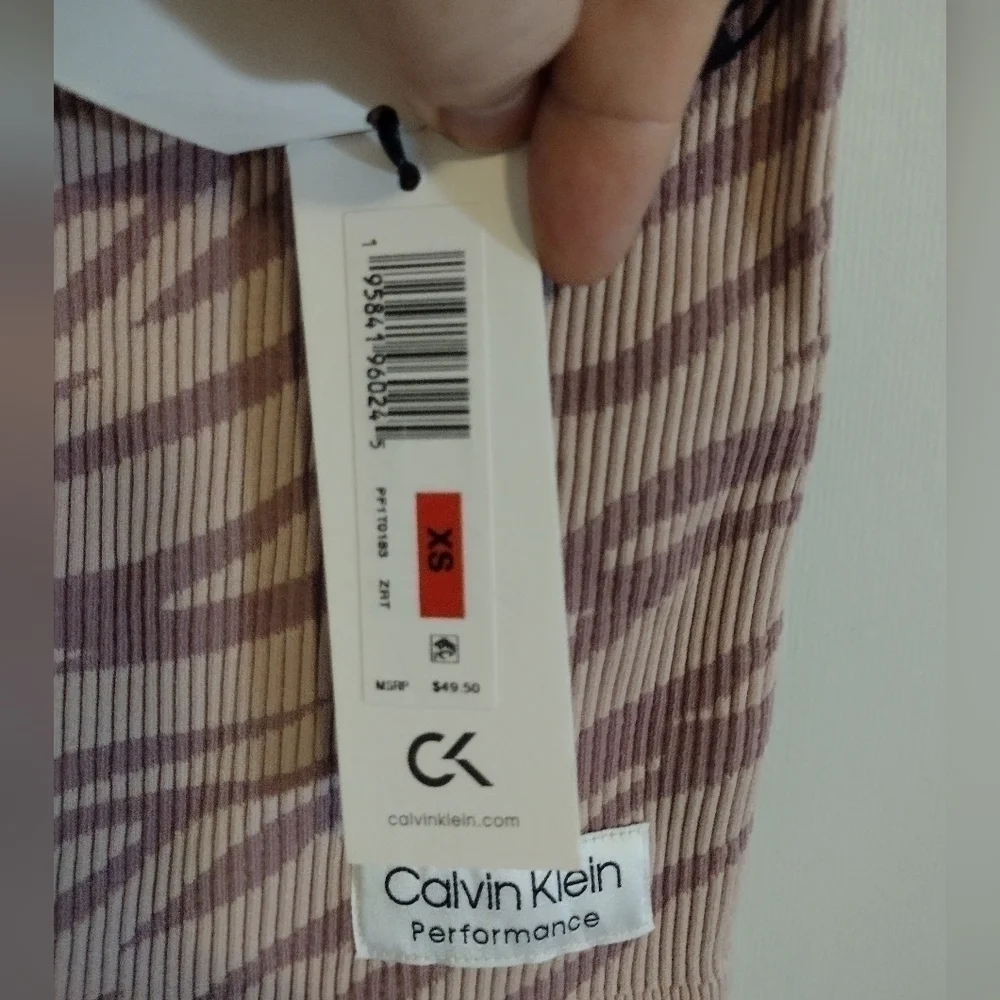 NWT Calvin Klein Performance Sports Bra Size XS Color Pink Zebra Stripes - Picture 4 of 6